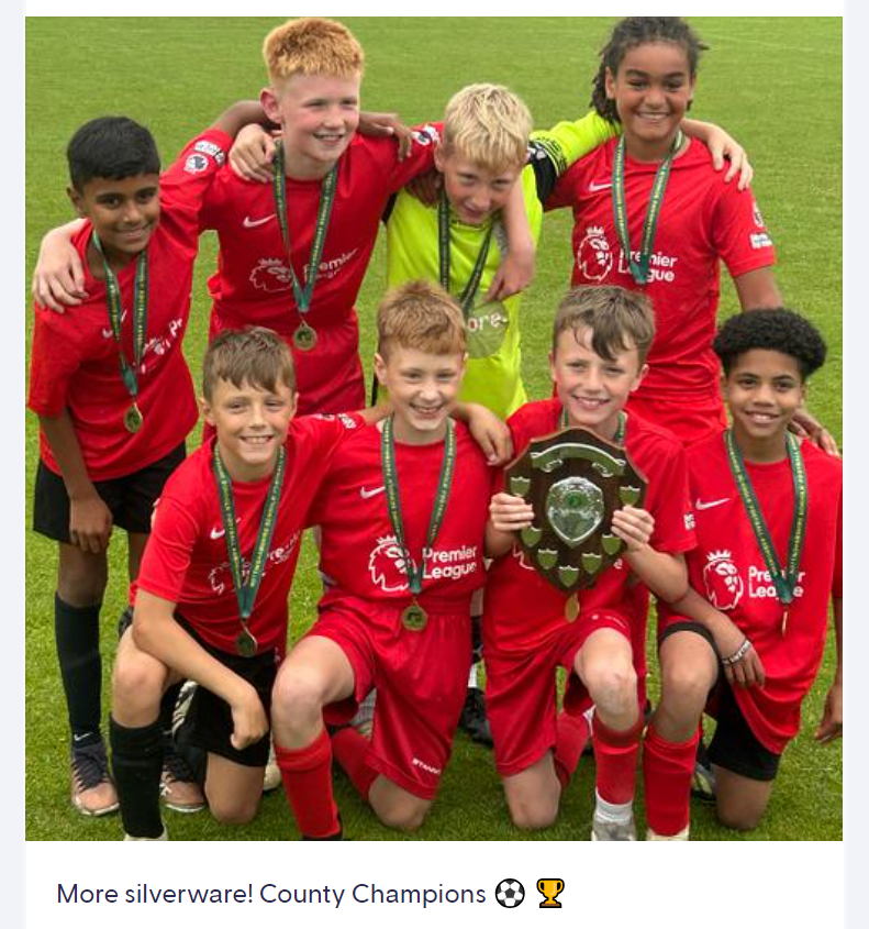 Boys County Football Cup Winners